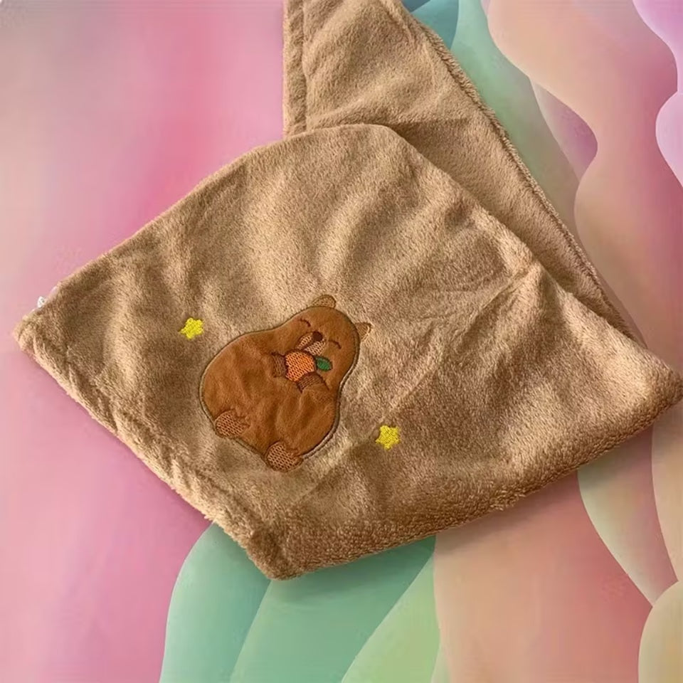 Serviette en Microfibre pour Cheveux Capybara