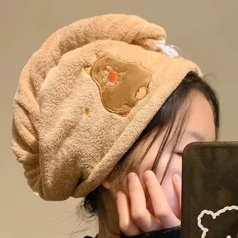 Serviette en Microfibre pour Cheveux Capybara