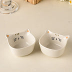 Lot de 2 coupelles à sauce en céramique en forme de chat 90 ml - Câlin Kawaii