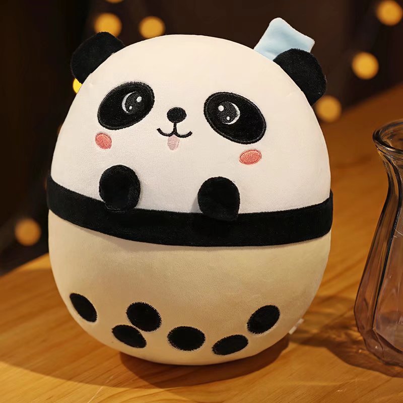 Peluche Chiot Corgi Rond à Boba Kawaii