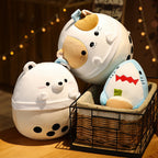 Peluche Chiot Corgi Rond à Boba Kawaii