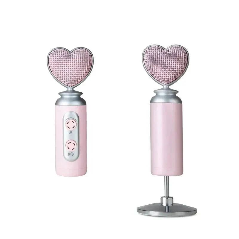 Microphone de Karaoké Rose en Cœur
