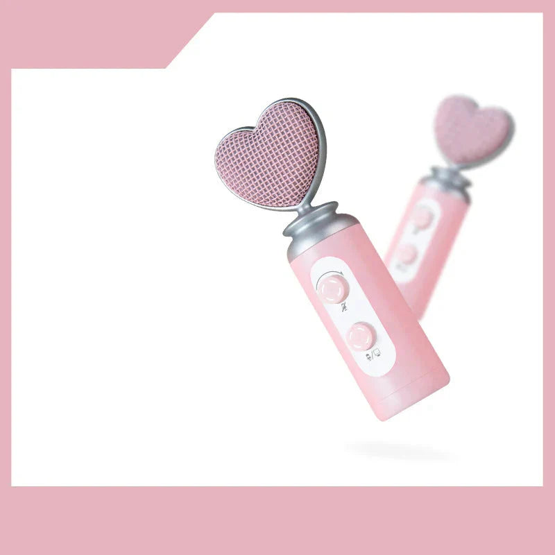 Microphone de Karaoké Rose en Cœur