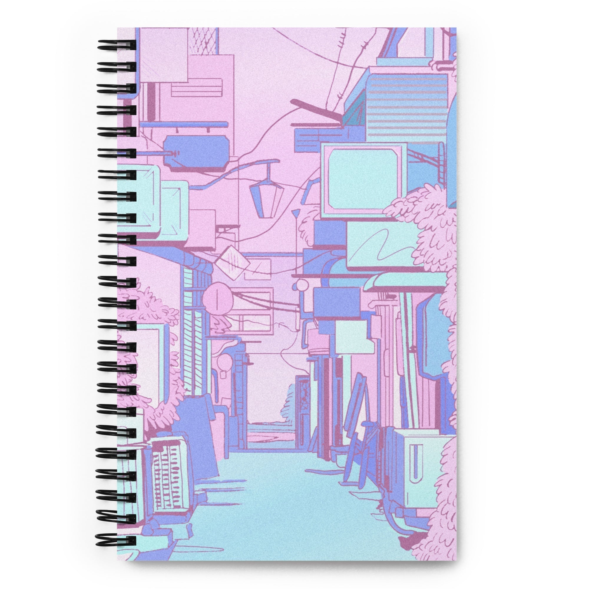 Carnet à Spirale Urbain Futuriste Pastel