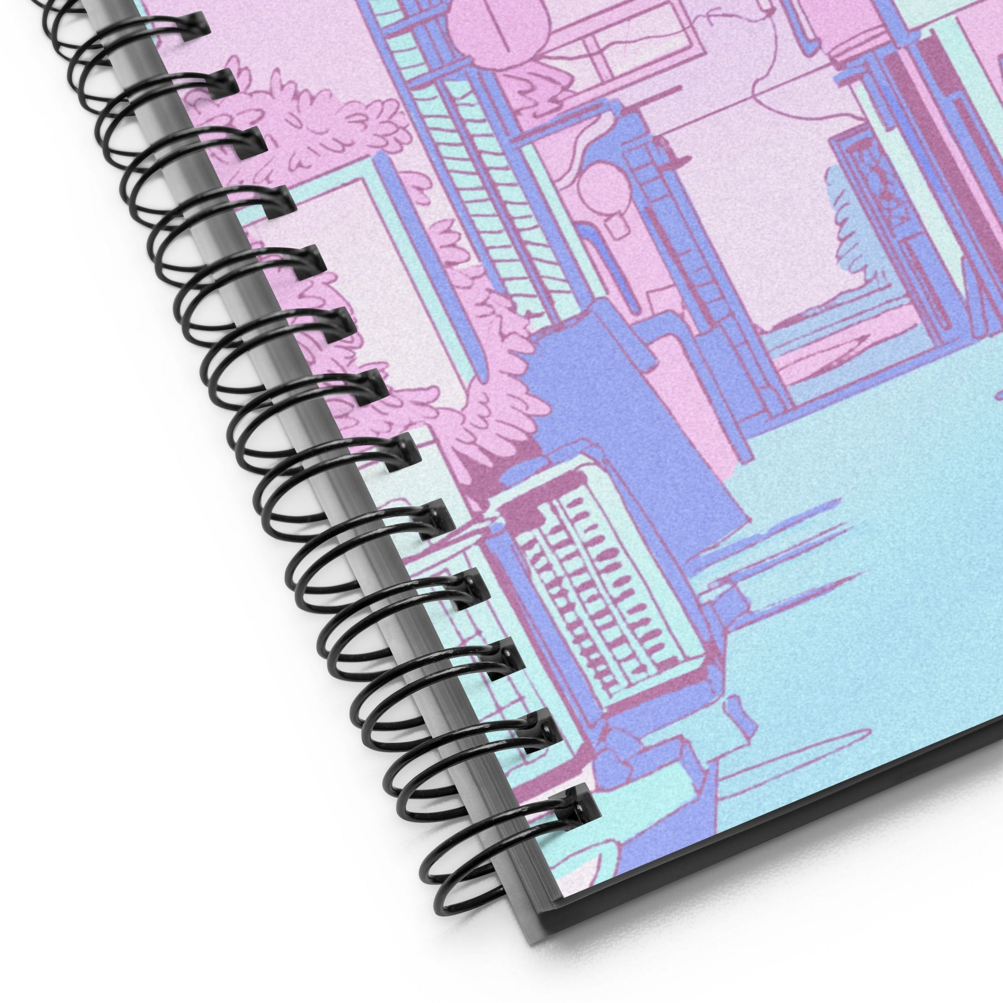 Carnet à Spirale Urbain Futuriste Pastel