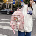 Sac à Dos Kawaii Vert Sauge Clair avec Poches Vitrines