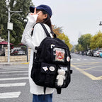 Sac à Dos Kawaii Vert Sauge Clair avec Poches Vitrines