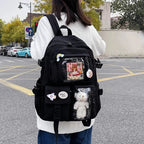 Sac à Dos Kawaii Vert Sauge Clair avec Poches Vitrines