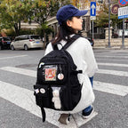 Sac à Dos Kawaii Vert Sauge Clair avec Poches Vitrines