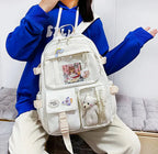 Sac à Dos Kawaii Vert Sauge Clair avec Poches Vitrines