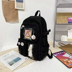Sac à Dos Kawaii Vert Sauge Clair avec Poches Vitrines