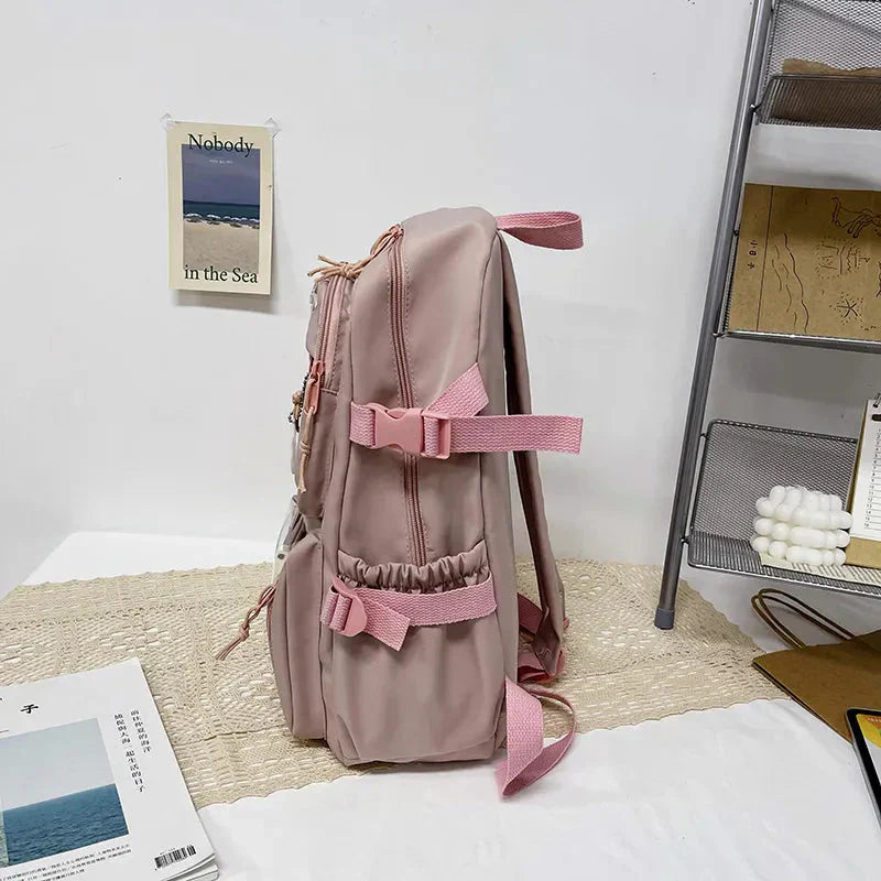 Sac à Dos Kawaii Vert Sauge Clair avec Poches Vitrines