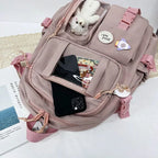 Sac à Dos Kawaii Vert Sauge Clair avec Poches Vitrines