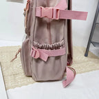 Sac à Dos Kawaii Vert Sauge Clair avec Poches Vitrines