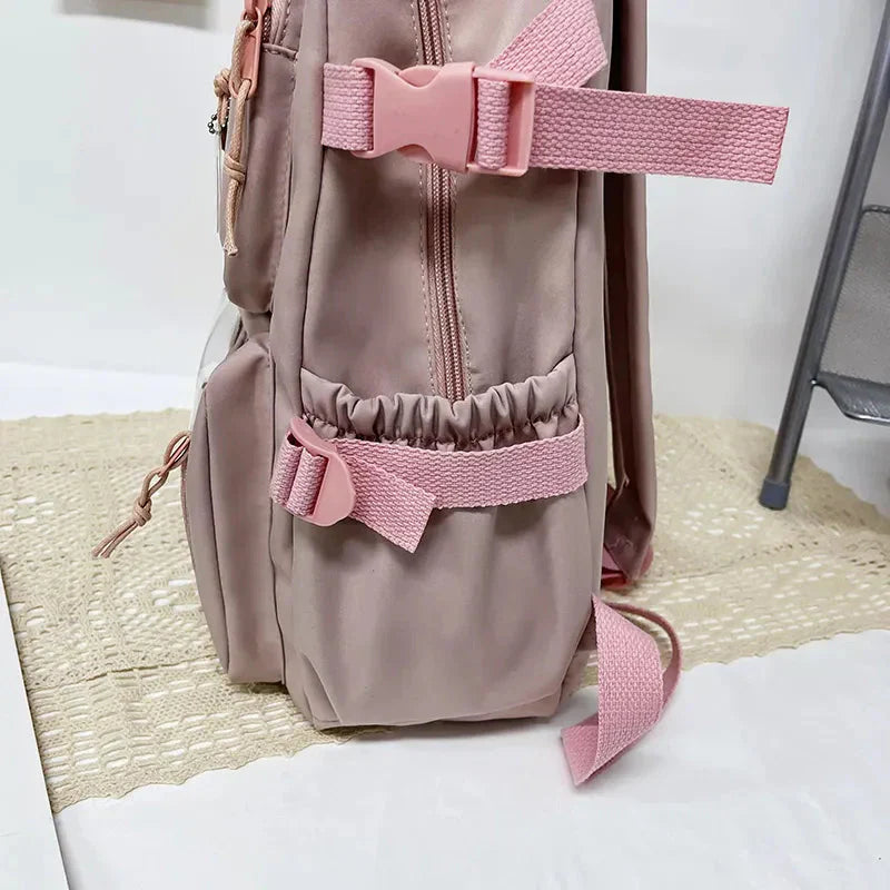 Sac à Dos Kawaii Vert Sauge Clair avec Poches Vitrines