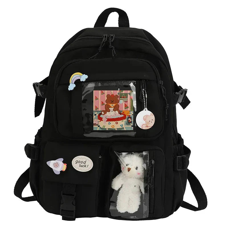 Sac à dos scolaire Shoppu Study Essential ITA multi-poches - Câlin Kawaii