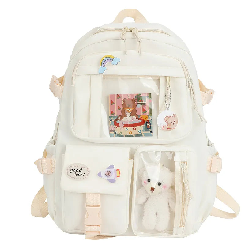 Sac à dos scolaire Shoppu Study Essential ITA multi-poches - Câlin Kawaii