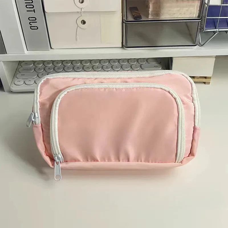 Trousse Shoppu Study Time pastel zippée grande capacité - Câlin Kawaii
