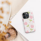 Coque téléphone robuste Shoppu Tulip Days pour iPhone - Câlin Kawaii