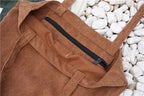 Sac Cabas en Velours Côtelé Marron Camel