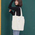 Sac cabas shopping en velours côtelé style INS simple - Câlin Kawaii