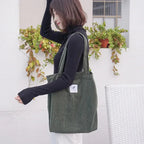 Sac cabas shopping en velours côtelé style INS simple - Câlin Kawaii