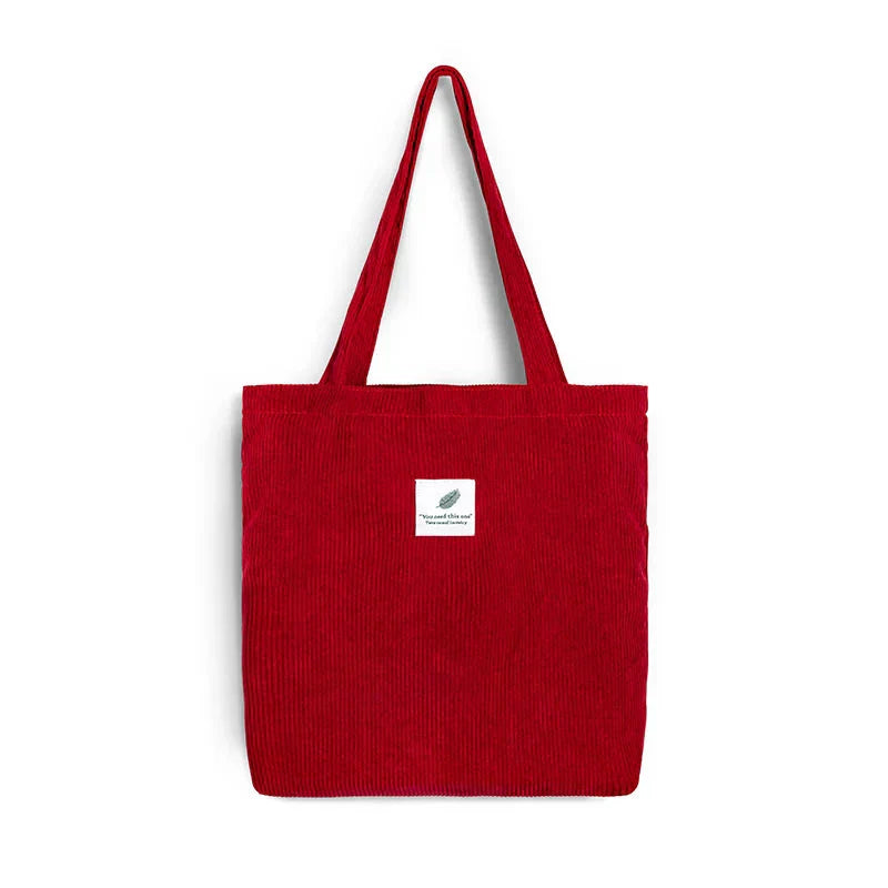 Sac cabas shopping en velours côtelé style INS simple - Câlin Kawaii
