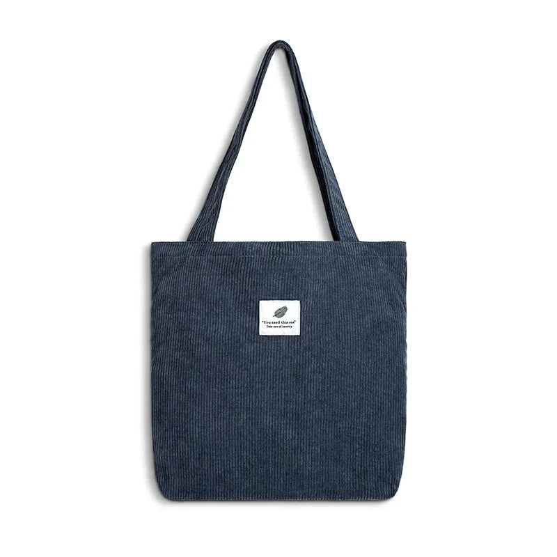 Sac cabas shopping en velours côtelé style INS simple - Câlin Kawaii