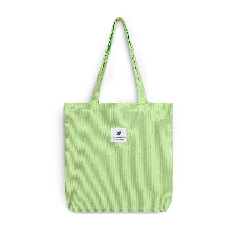 Sac cabas shopping en velours côtelé style INS simple - Câlin Kawaii