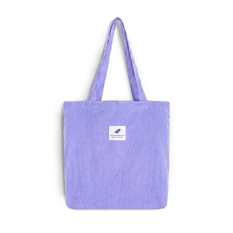 Sac cabas shopping en velours côtelé style INS simple - Câlin Kawaii
