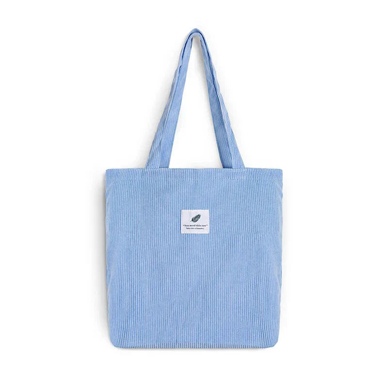 Sac cabas shopping en velours côtelé style INS simple - Câlin Kawaii