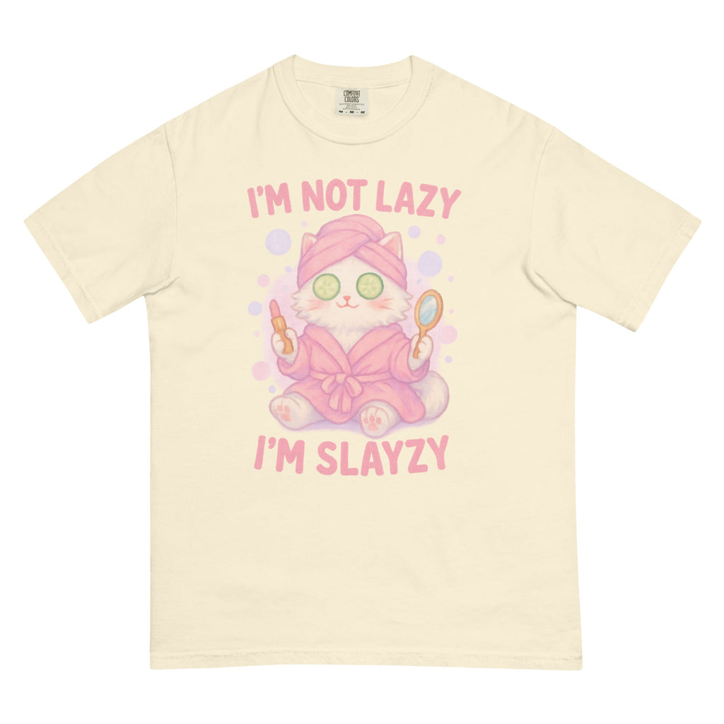 T-shirt femme Slayzy Cat Comfort Colours kawaii 100% coton S-XXL - Câlin Kawaii