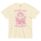 T-shirt Blanc à Motif Chat Spa "I'm Slayzy"