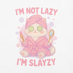 T-shirt Blanc à Motif Chat Spa "I'm Slayzy"