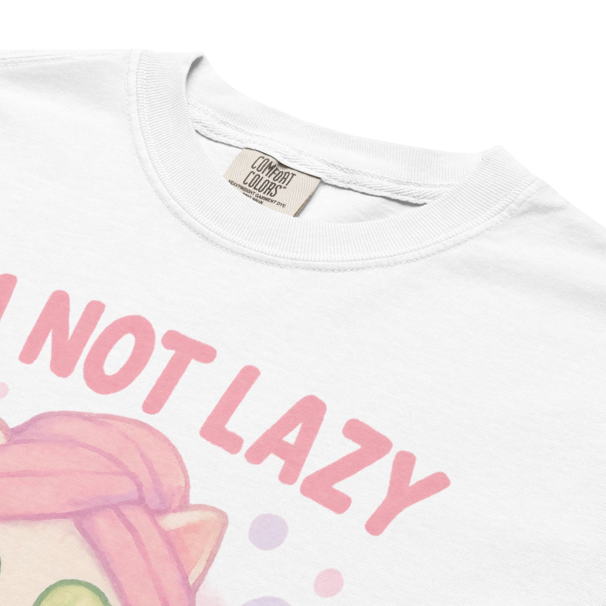 T-shirt Blanc à Motif Chat Spa "I'm Slayzy"