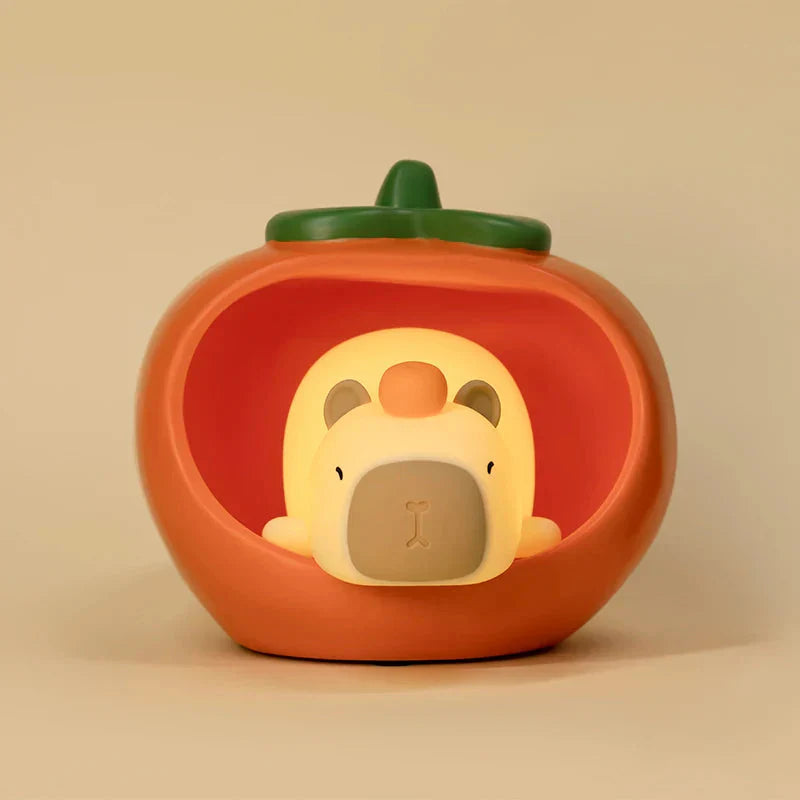 Veilleuse Capybara Endormi à Fruit Rouge