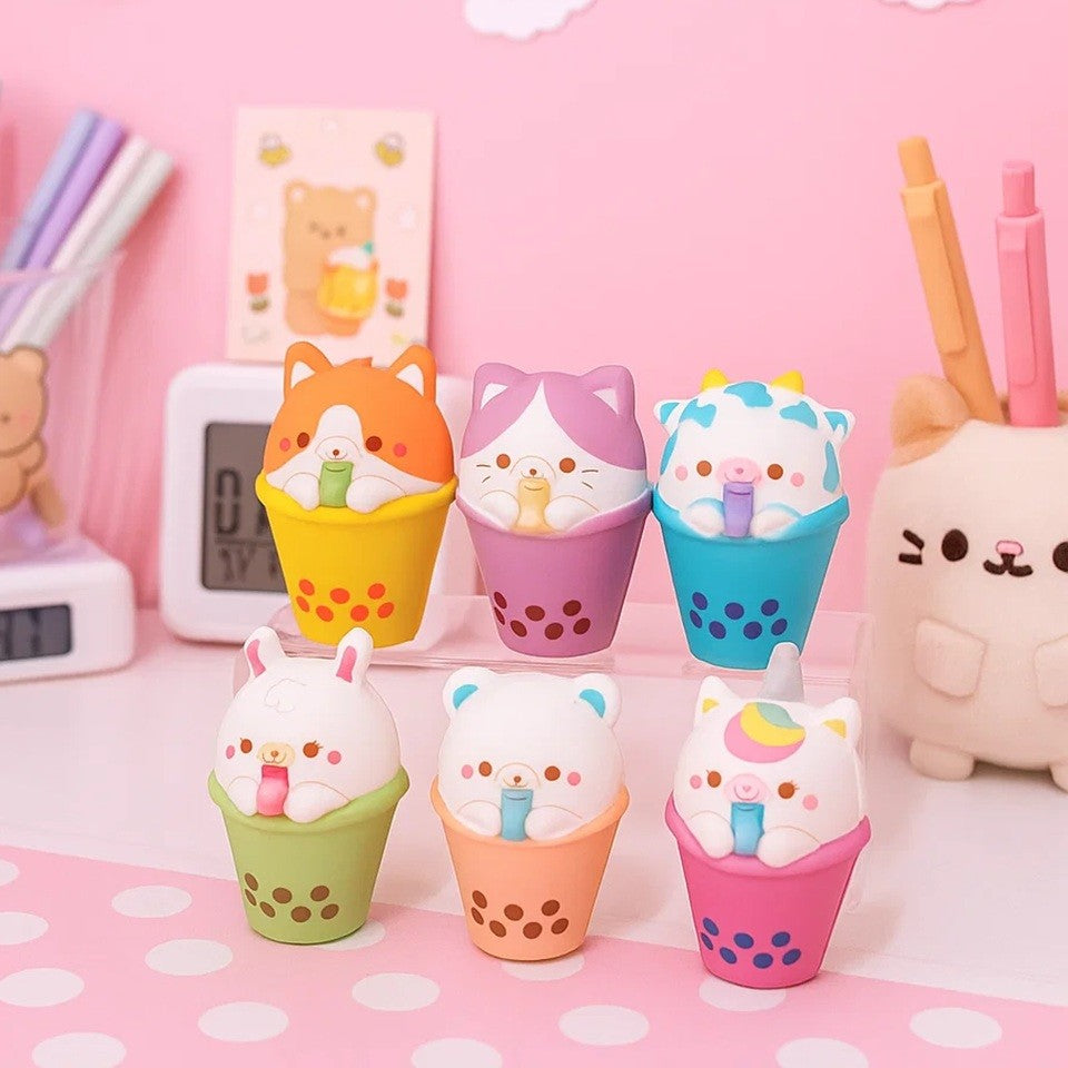 Squishy Bubble Tea aux Animaux Mignons
