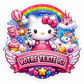 Autocollant Hello Kitty Magique Personnalisable