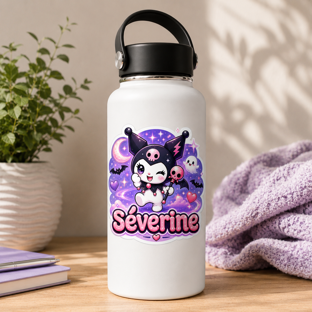 Autocollant Kuromi Magique Nuit Étoilée Violette et Rose