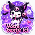 Autocollant Kuromi Magique Nuit Étoilée Violette et Rose