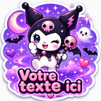 Autocollant Kuromi Magique Nuit Étoilée Violette et Rose
