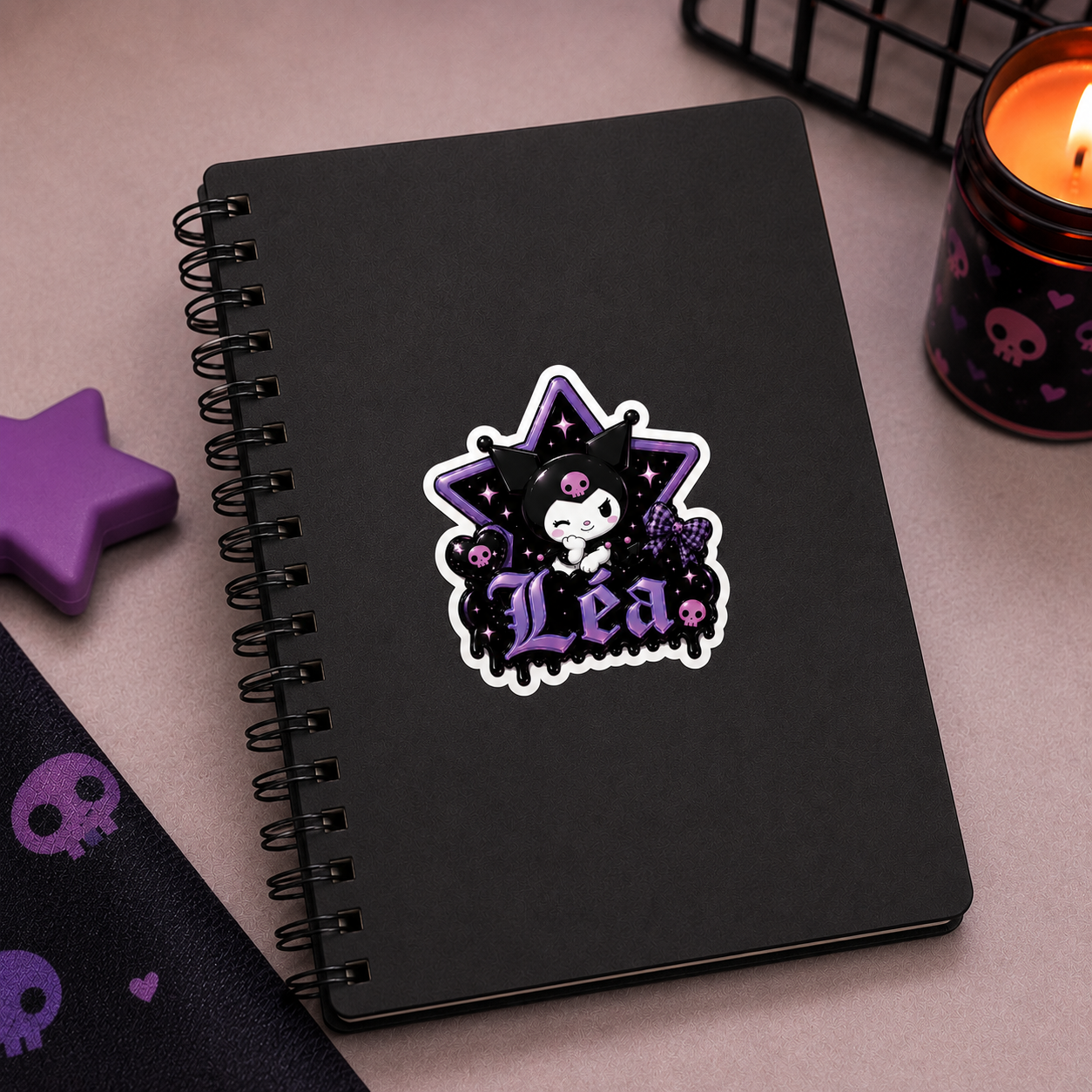 Autocollant 3D Kuromi Personnalisé Gothique et Kawaii