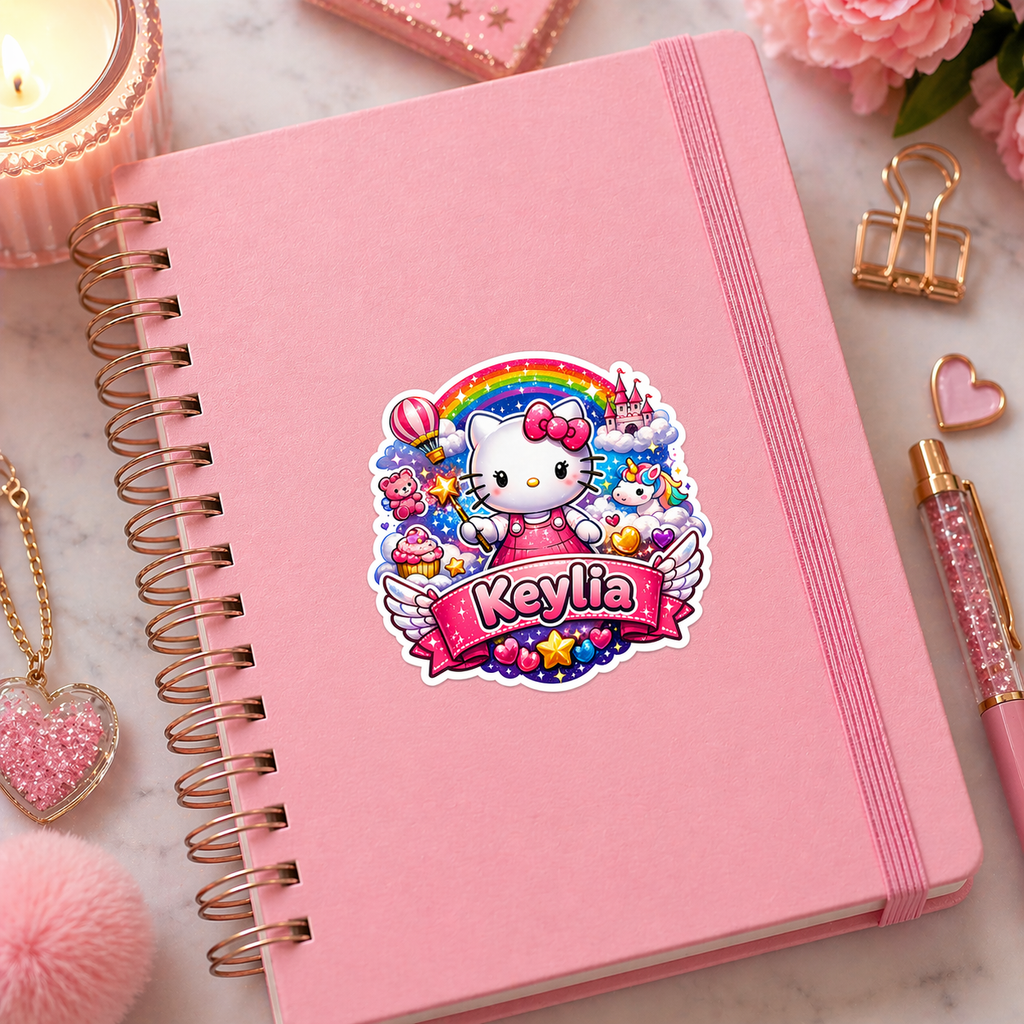 Autocollant Hello Kitty Magique Personnalisable