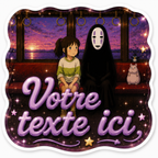Autocollant Le Voyage de Chihiro, Bordure Ondulée Brillante