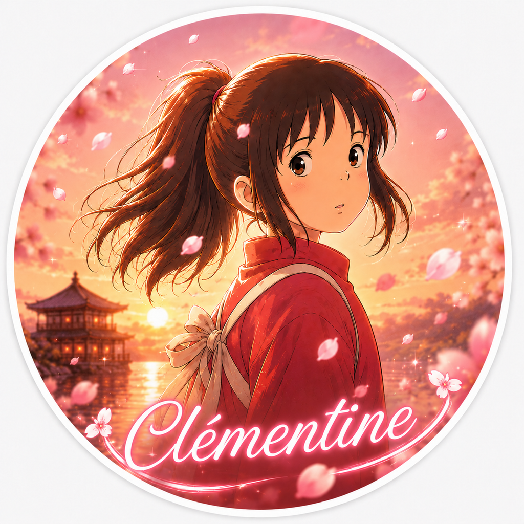 Autocollant Rond Fille Anime Sakura Personnalisable