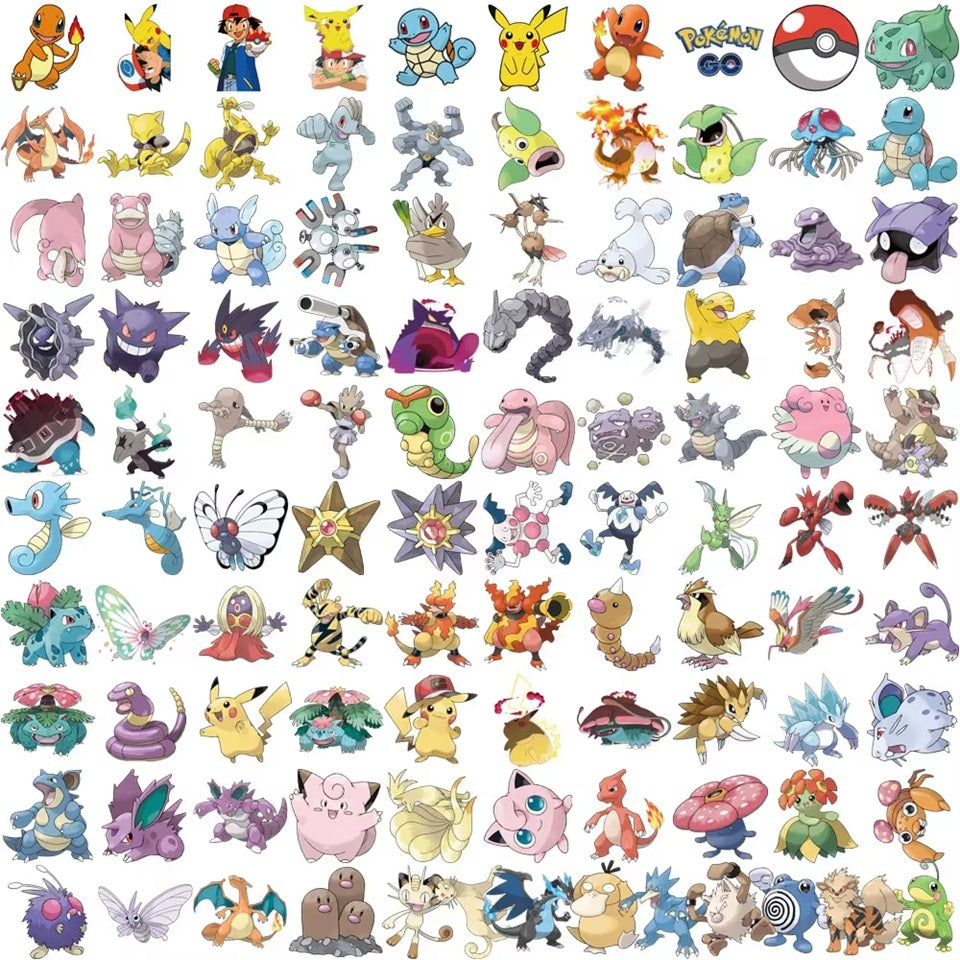 Lot de 20 Stickers Pokémon Colorés