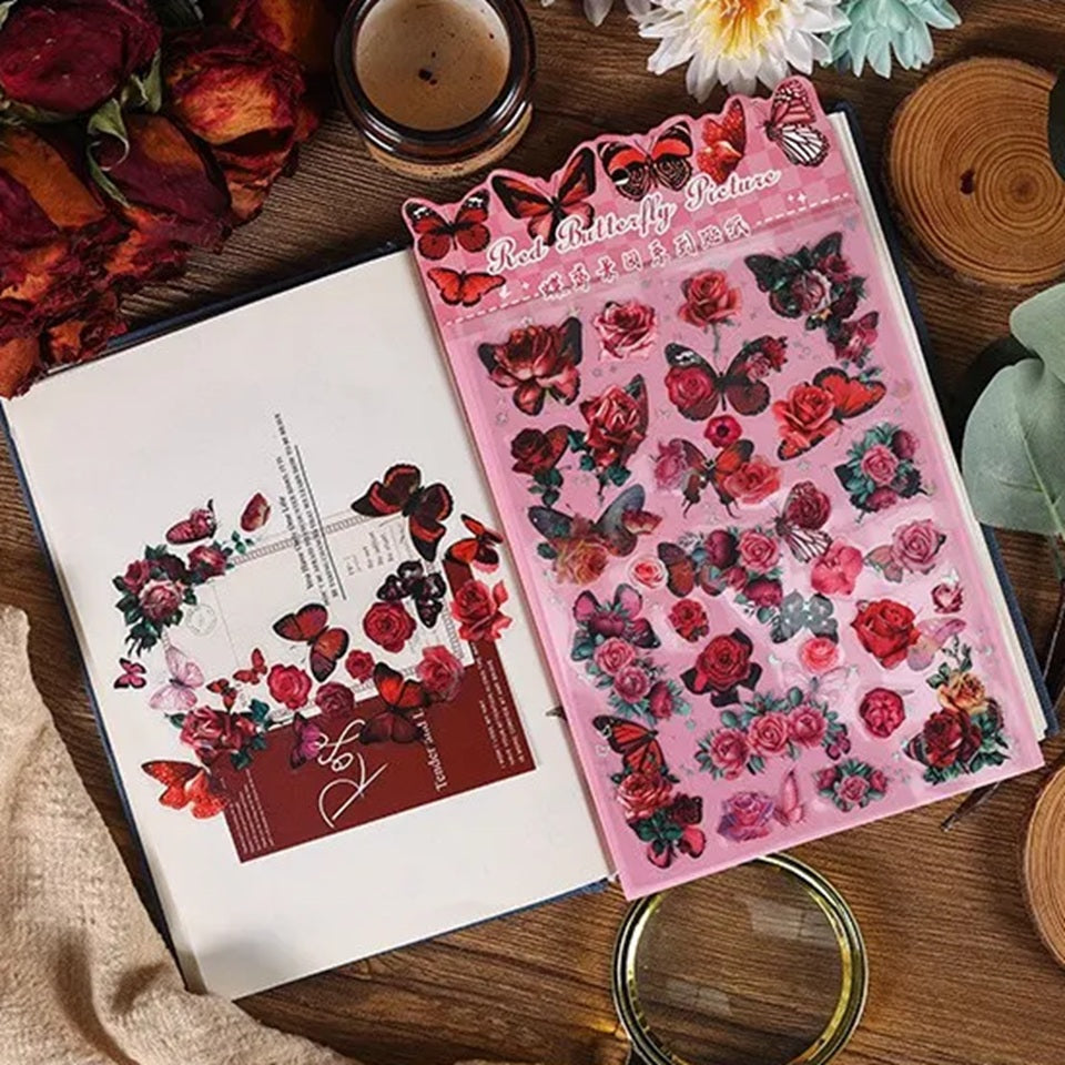 Planches de Stickers Papillons et Fleurs (Lot de 2)