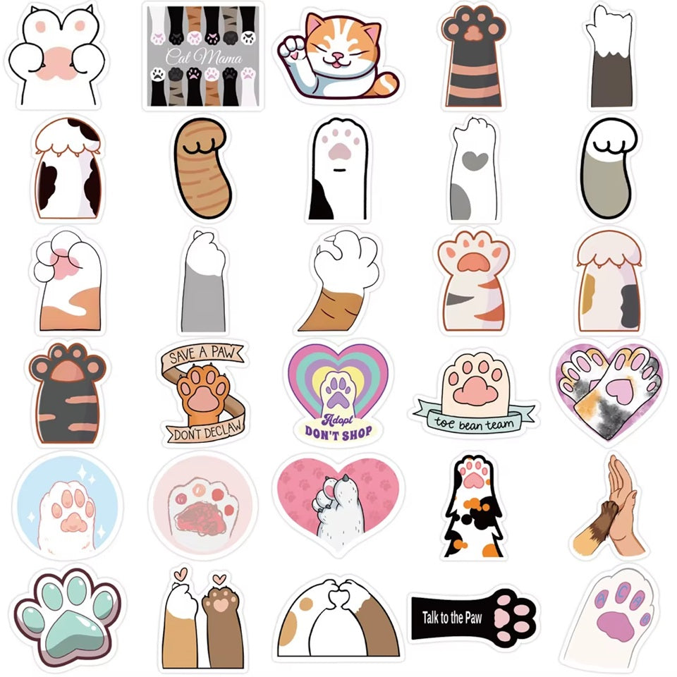Stickers Pattes de Chat en Lot de 20