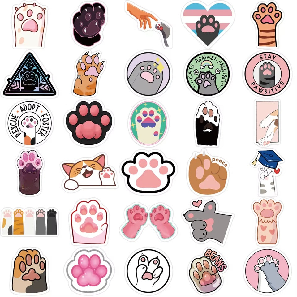 Stickers Pattes de Chat en Lot de 20