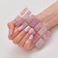 Sticker Nail Art Rose aux Détails Dorés